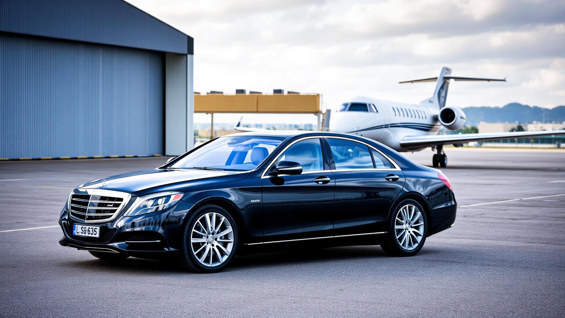 Mercedes at Le Bourget private aviation airport