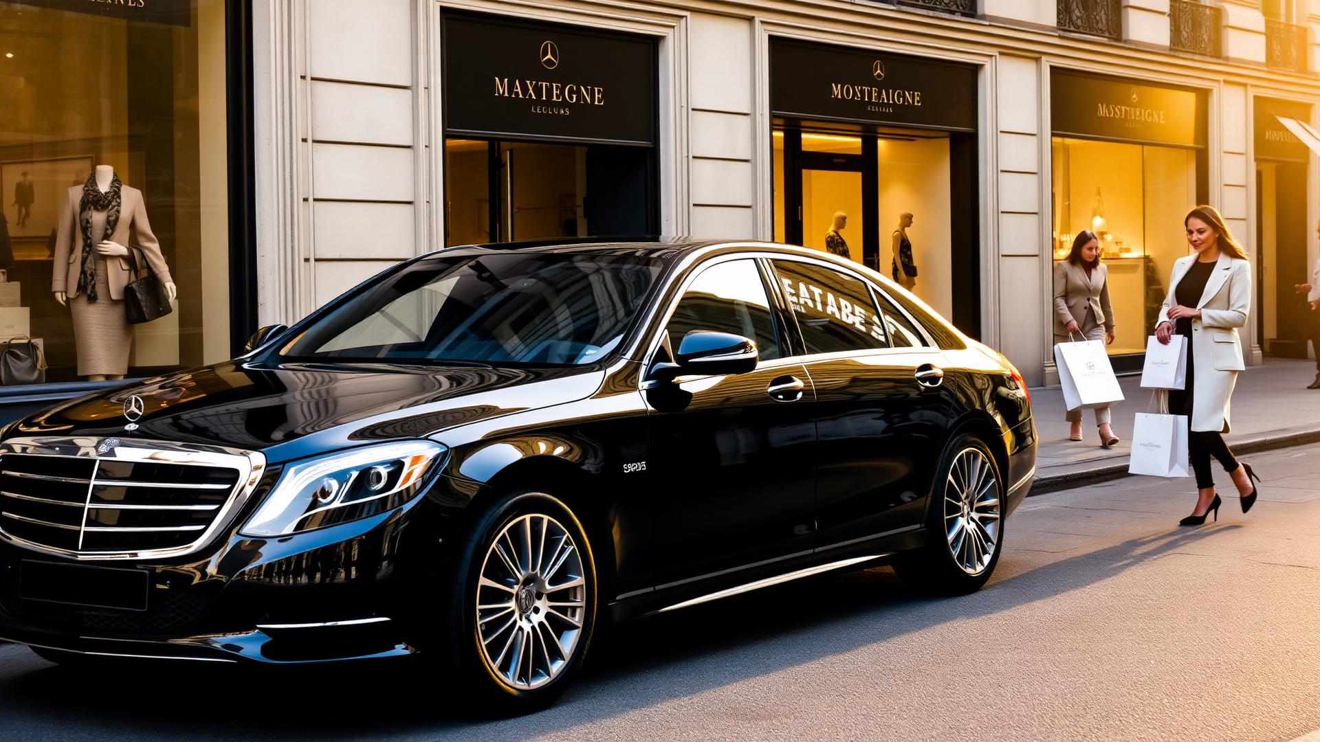 Mercedes at Avenue Montaigne luxury boutiques